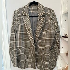H&M Oversized Plaid Blazer